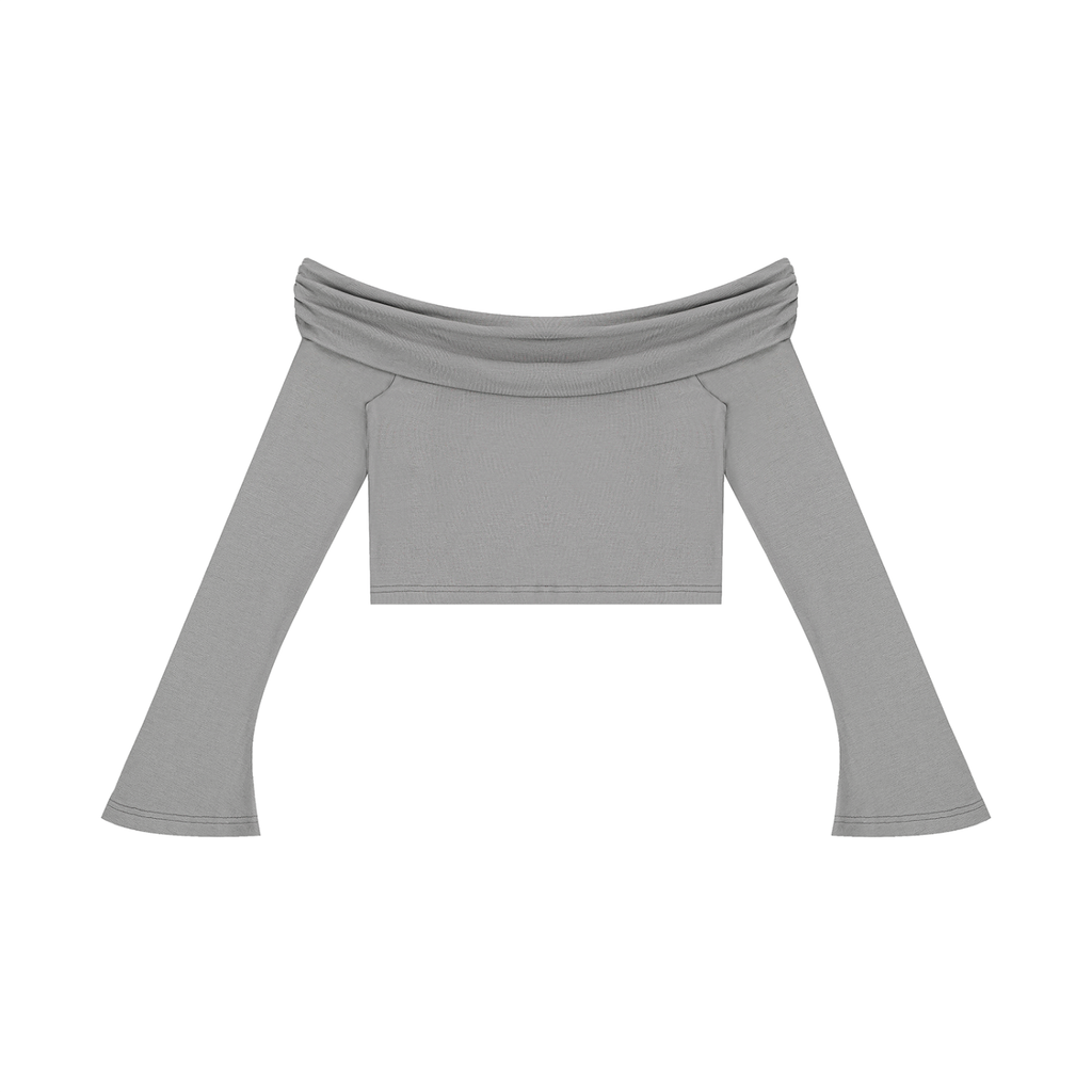Women's Off-Shoulder Bell Sleeve Crop Top product image 3