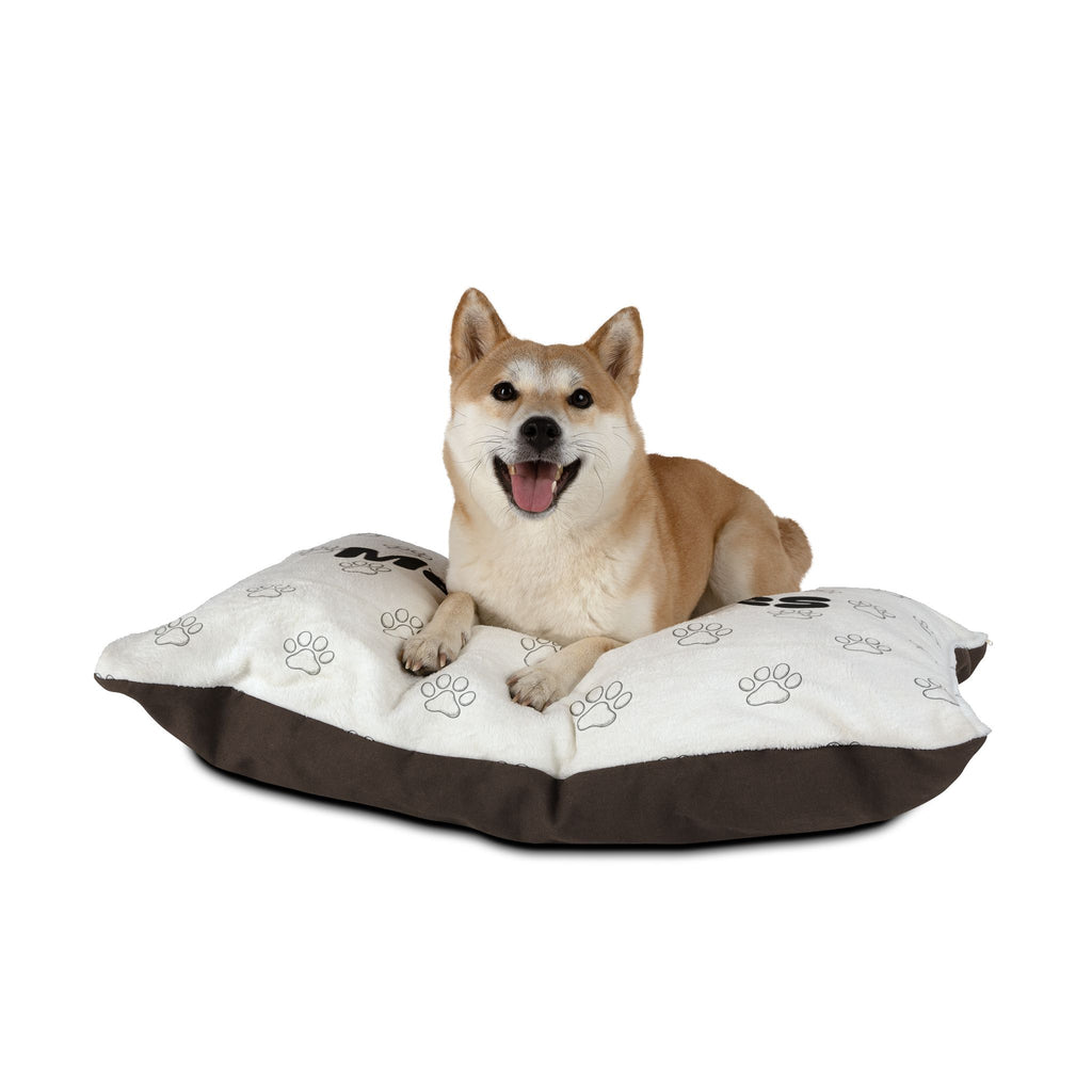 Property of McSnores Pet Bed | 40 × 30 Cozy Paw Print Dog Bed