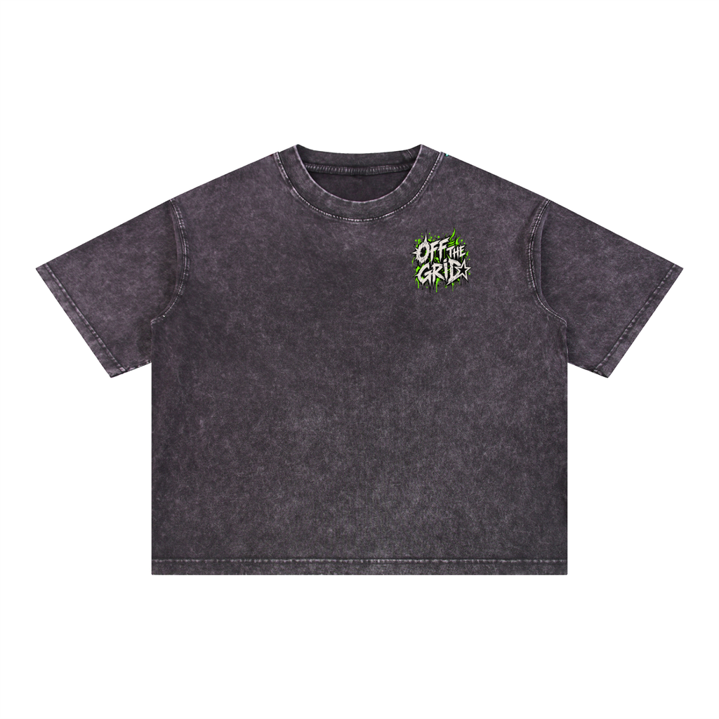 Jane & Lexi OFF THE GRID oversized mineral wash cotton graphic tee, vintage grunge streetwear product image 11