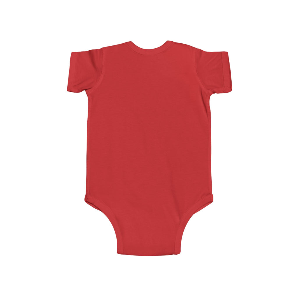 Bottle Bandit baby bodysuit with cute raccoon and bottle graphic