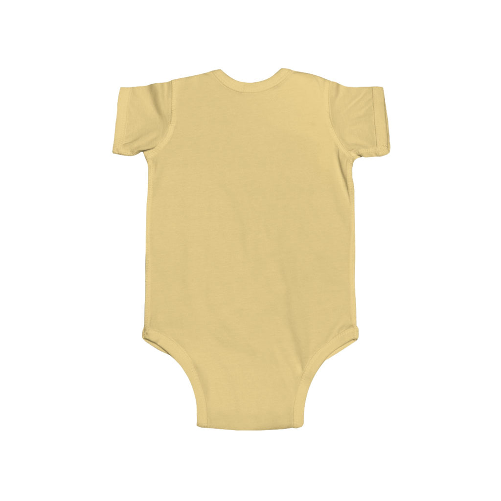 Cute baby bodysuit featuring Bottle Bandit raccoon artwork