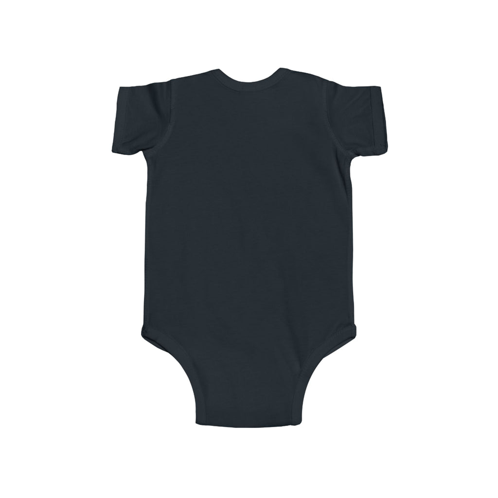 Bottle Bandit baby bodysuit with cute raccoon and bottle graphic