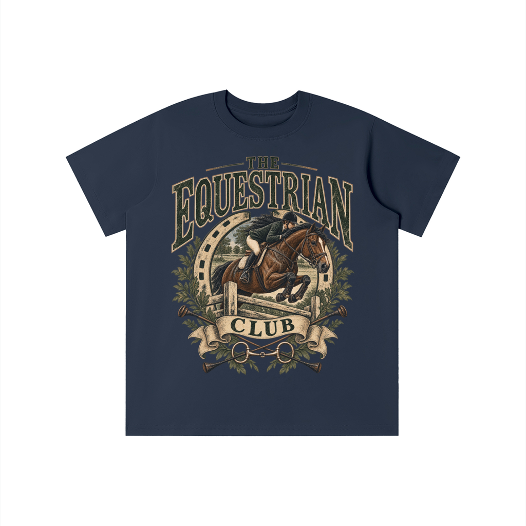 Boys Equestrian Club cotton graphic tee in assorted colors
