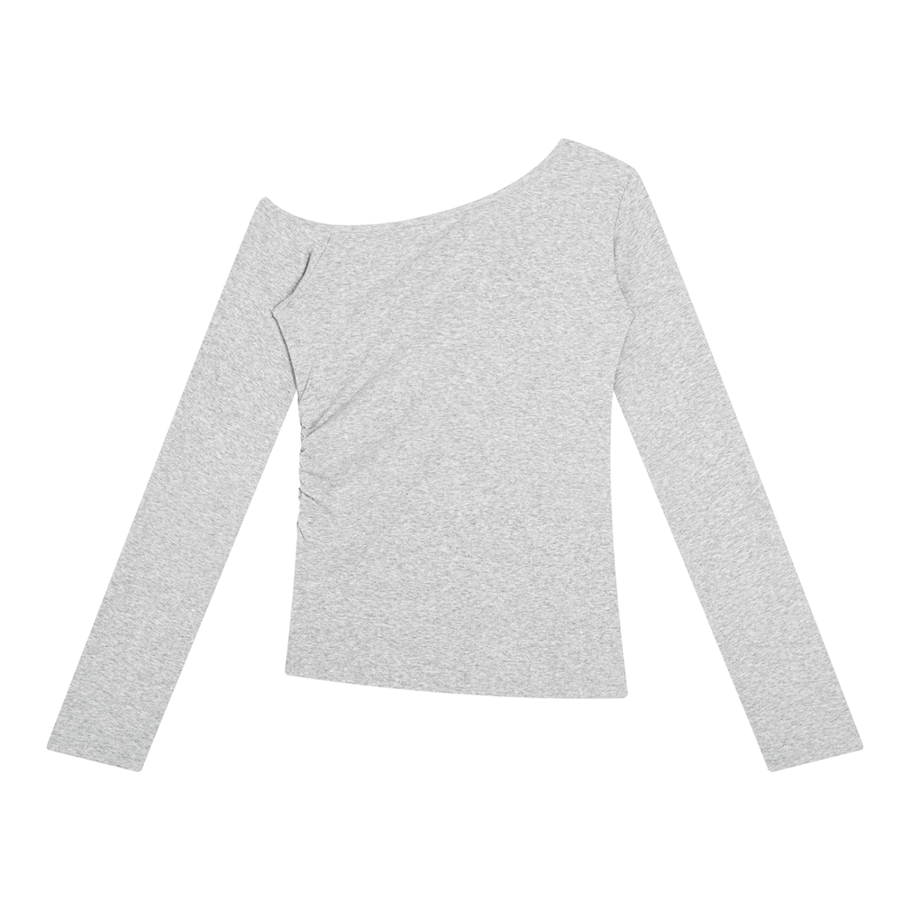 Off-the-Shoulder Top | Fitted Long Sleeve Tee