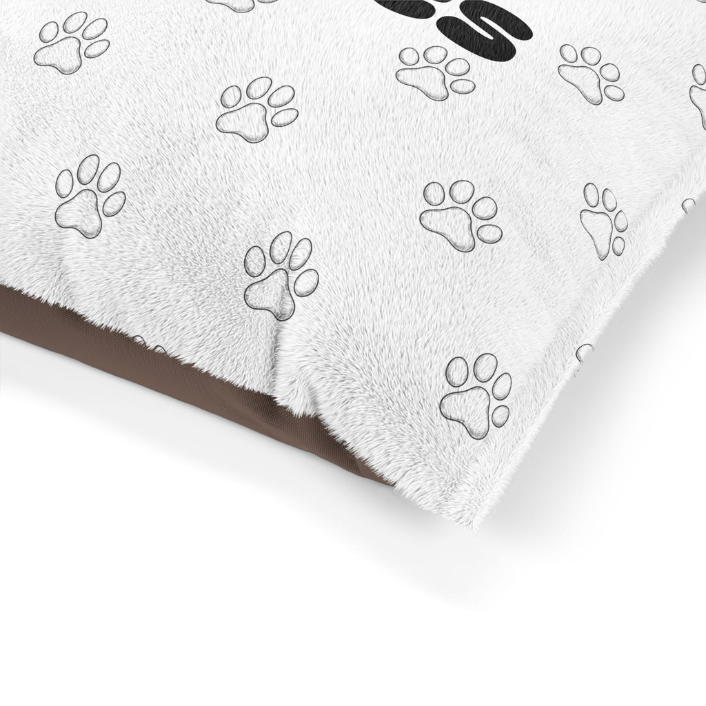 Property of McSnores Pet Bed | 40 × 30 Cozy Paw Print Dog Bed