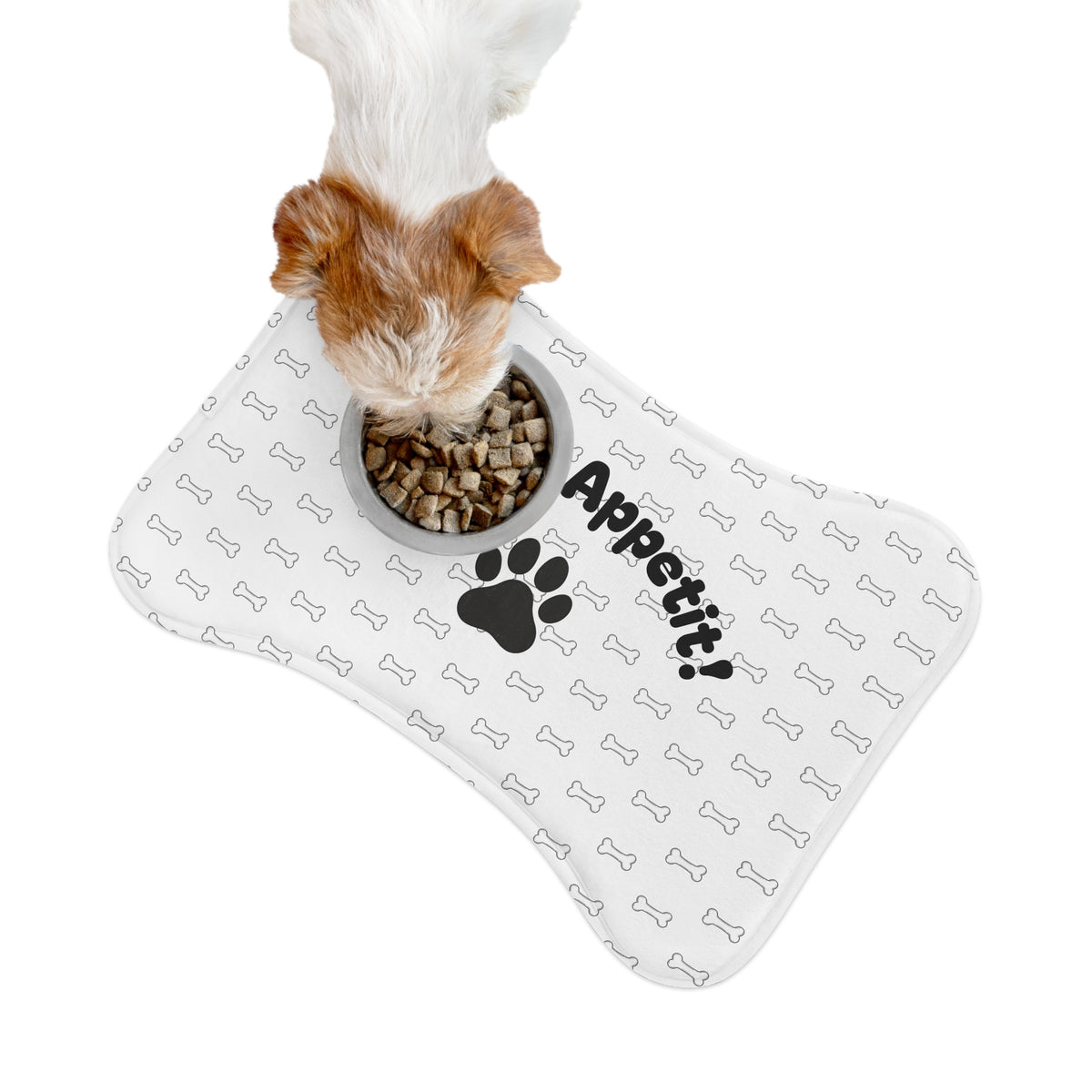 Non-slip pet feeding mat for dog or cat food and water bowls