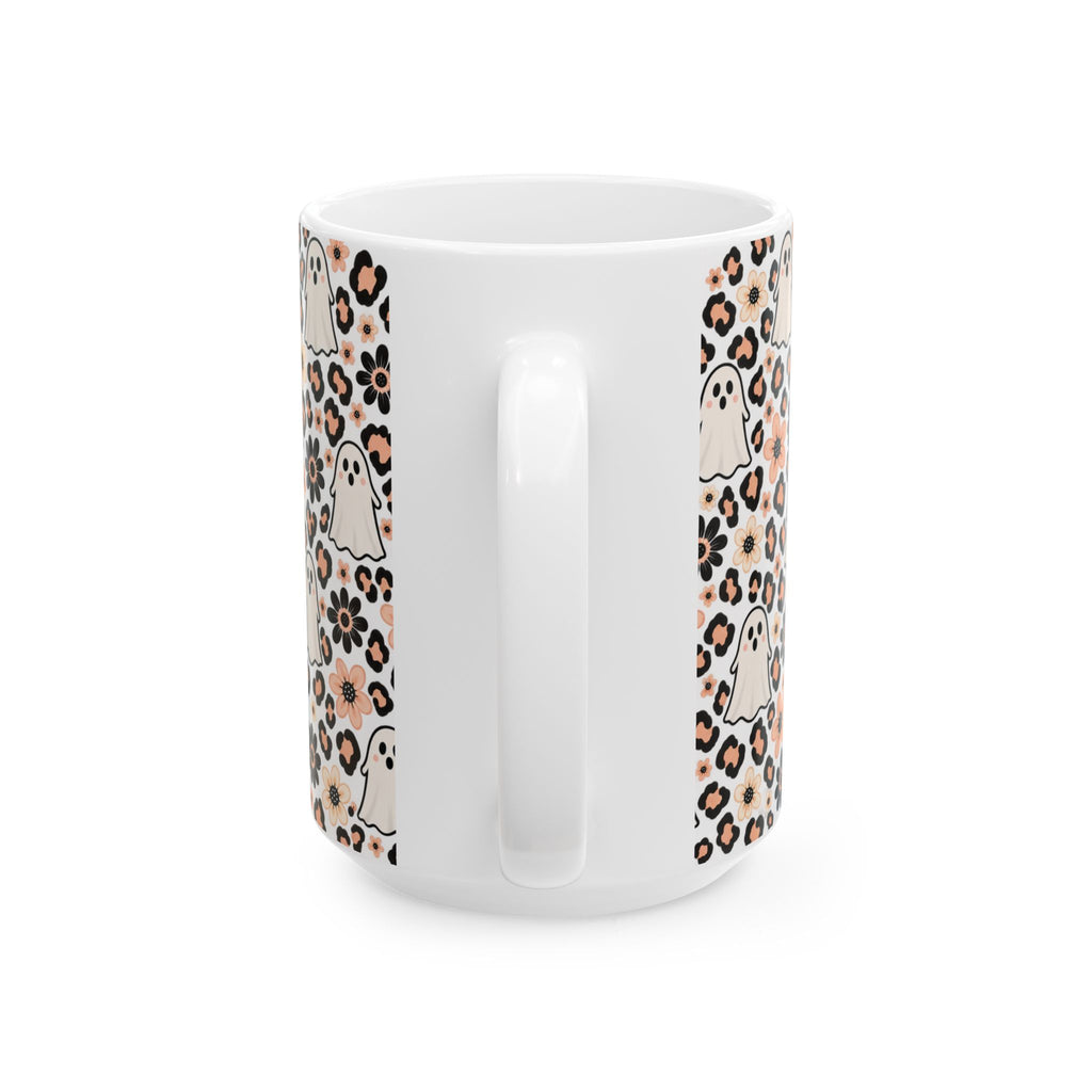 Cute Ghosts & Floral Leopard Mug product image 6