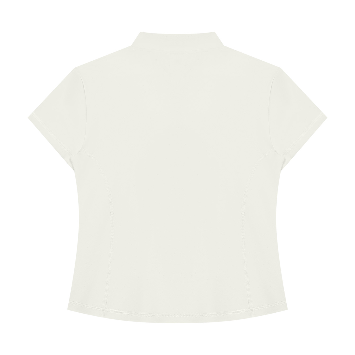 Short-Sleeve Quarter-Zip | White Gray Active Top
