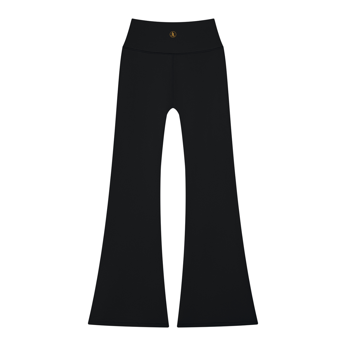 High-Waisted Flared Yoga Leggings in Black | Jane & Lexi product image