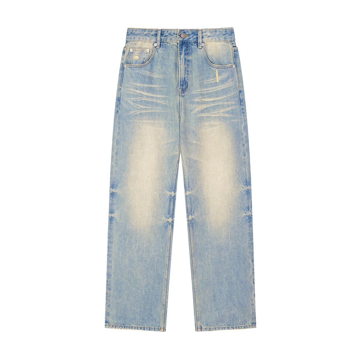 men,Vintage,sun,faded,hem,baggy,comfy,cotton,jeans