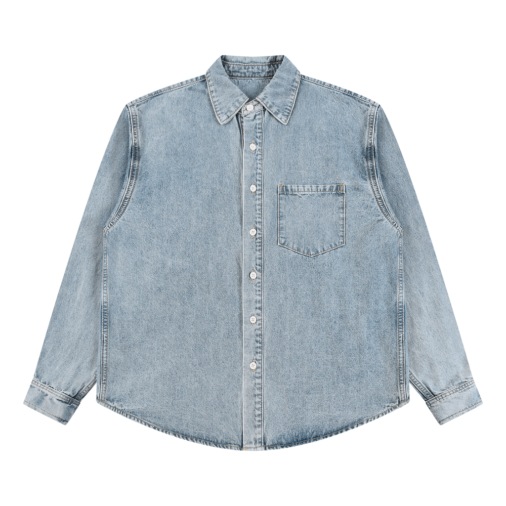 Vintage-Wash Denim Shirt | Relaxed Button-Down