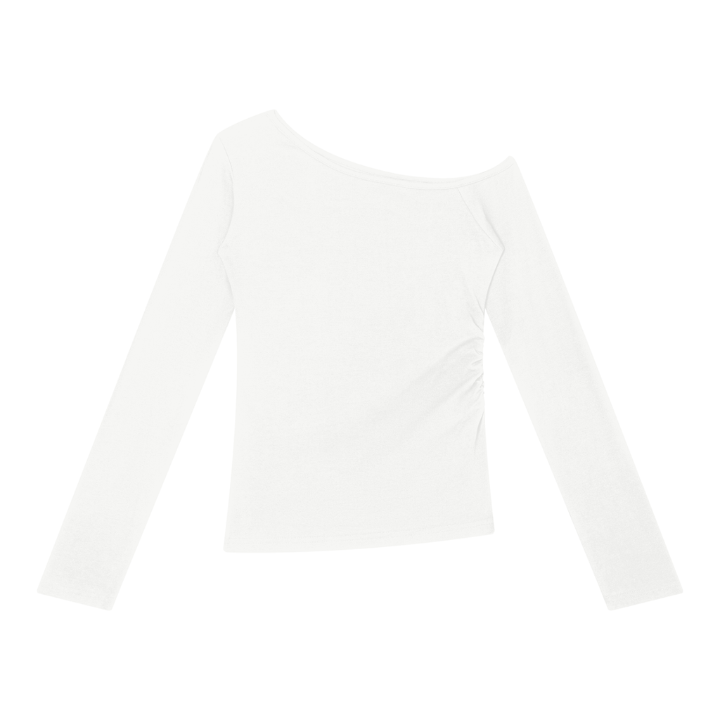 Off-the-Shoulder Top | Fitted Long Sleeve Tee