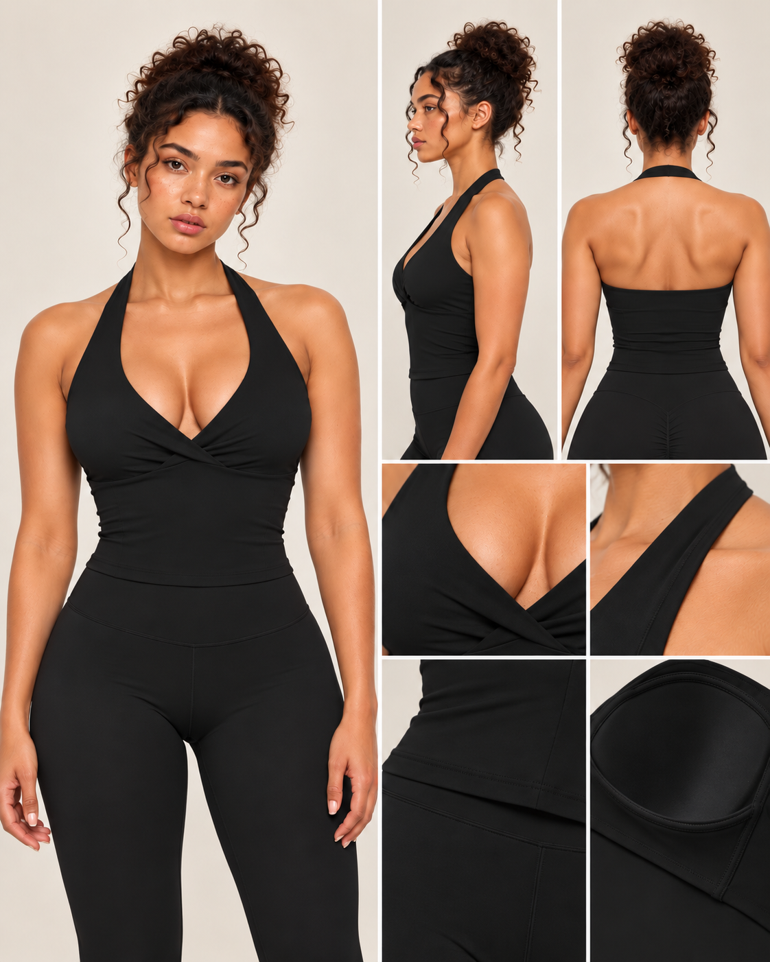 Ruched Halter Crop Top | Sleek Yoga & Activewear Top