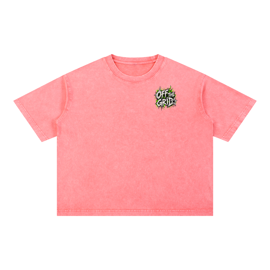 Jane & Lexi OFF THE GRID oversized mineral wash cotton graphic tee, vintage grunge streetwear product image 7