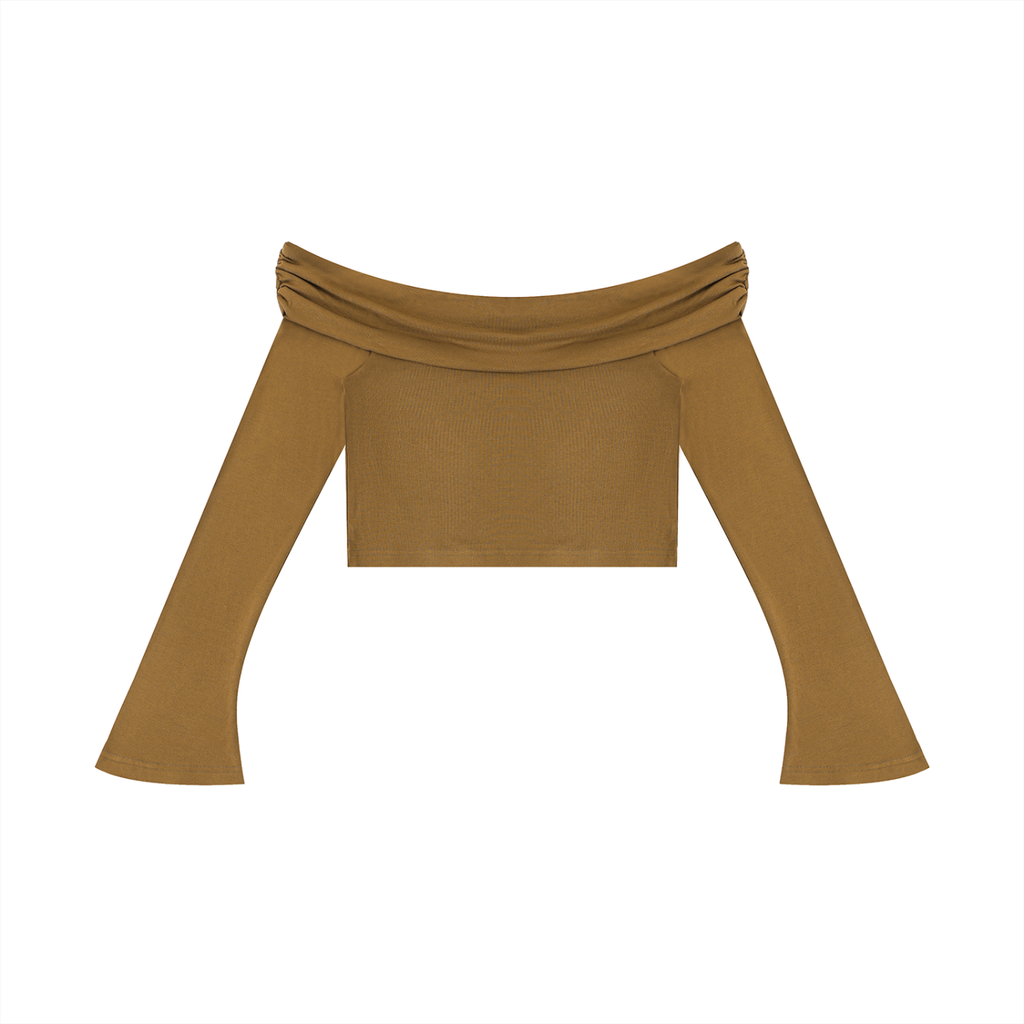 Women's Off-Shoulder Bell Sleeve Crop Top product image 6