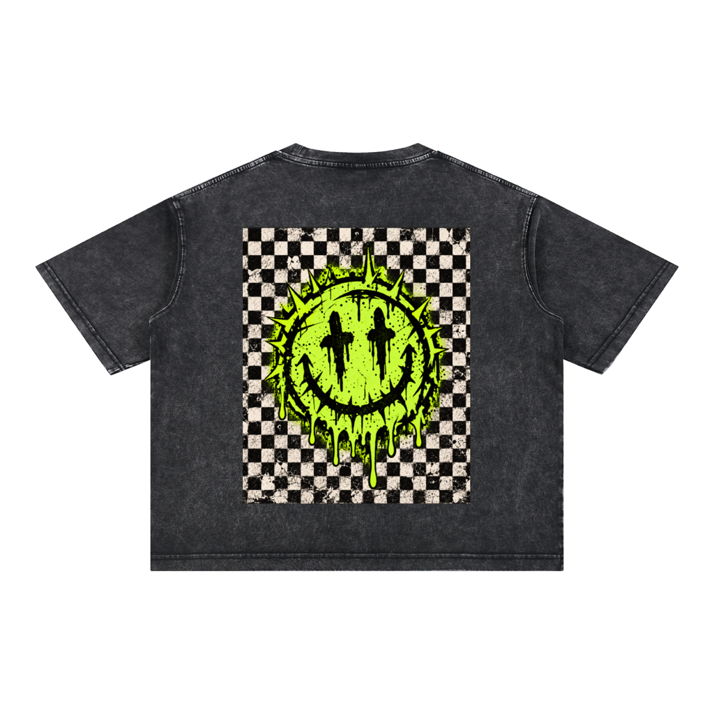 Jane & Lexi OFF THE GRID oversized mineral wash cotton graphic tee, vintage grunge streetwear product image 2