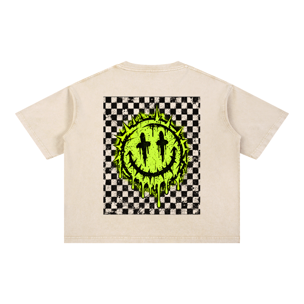 Jane & Lexi OFF THE GRID oversized mineral wash cotton graphic tee, vintage grunge streetwear product image 6