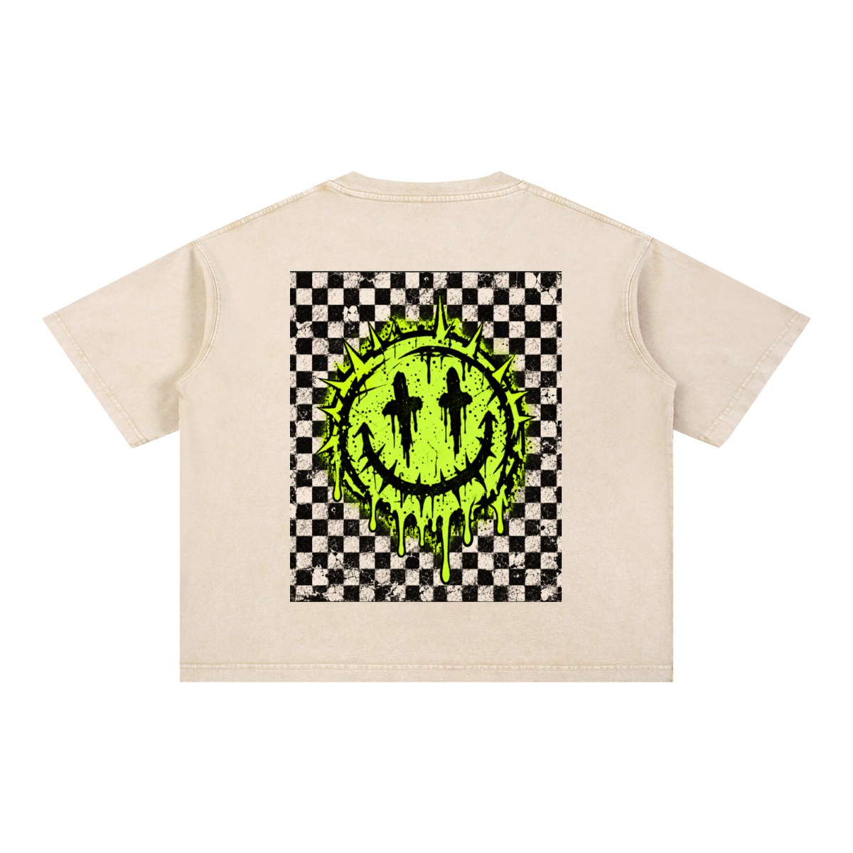 Jane & Lexi OFF THE GRID oversized mineral wash cotton graphic tee, vintage grunge streetwear product image 6