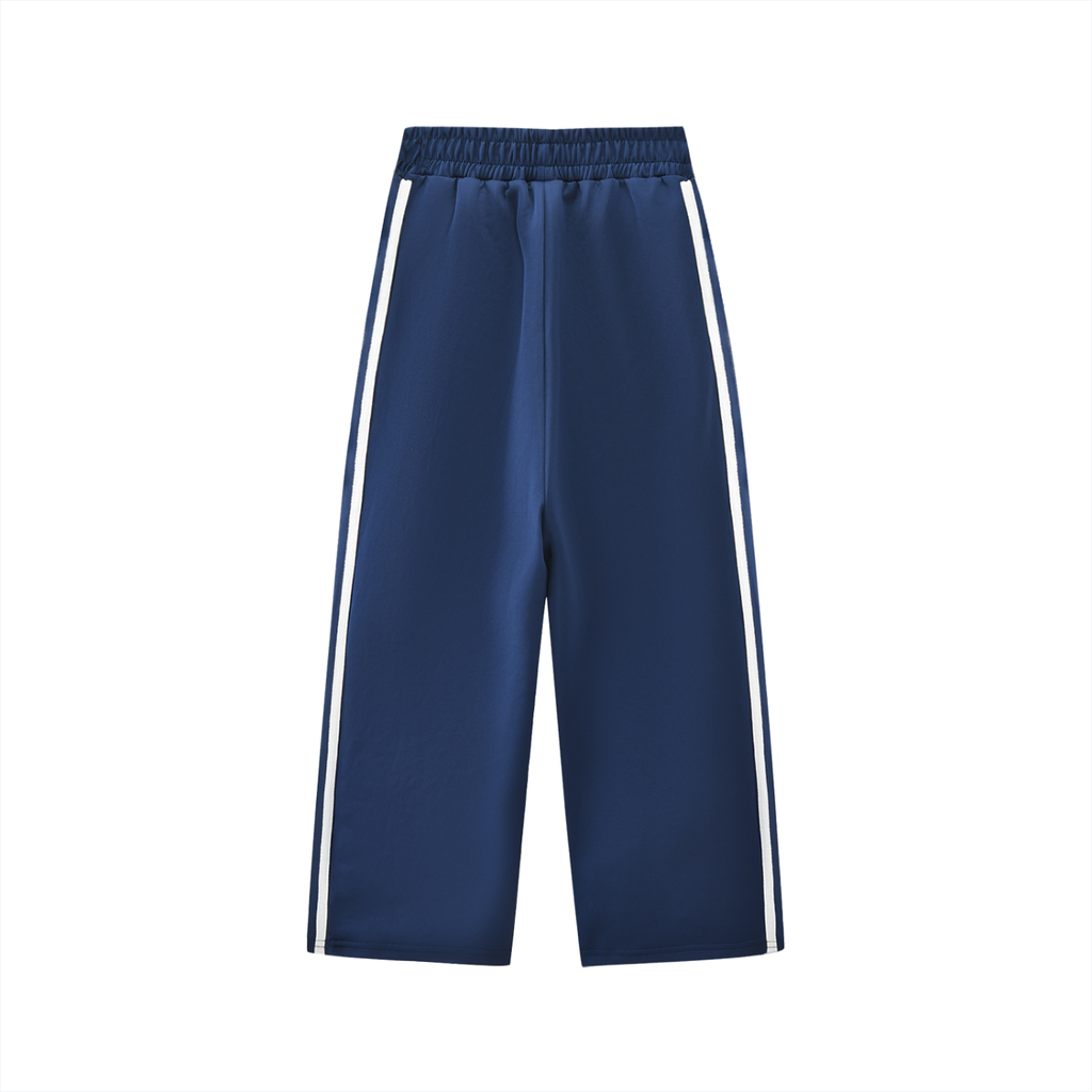 Boys royal blue athletic sweatpants with contrast side stripe detail