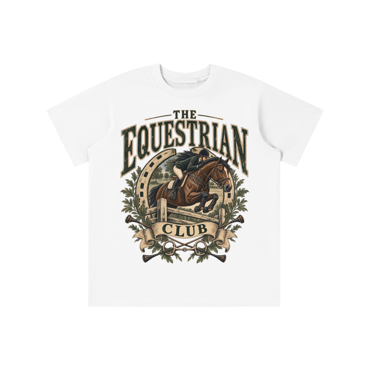 Boys Equestrian Club cotton graphic tee in assorted colors