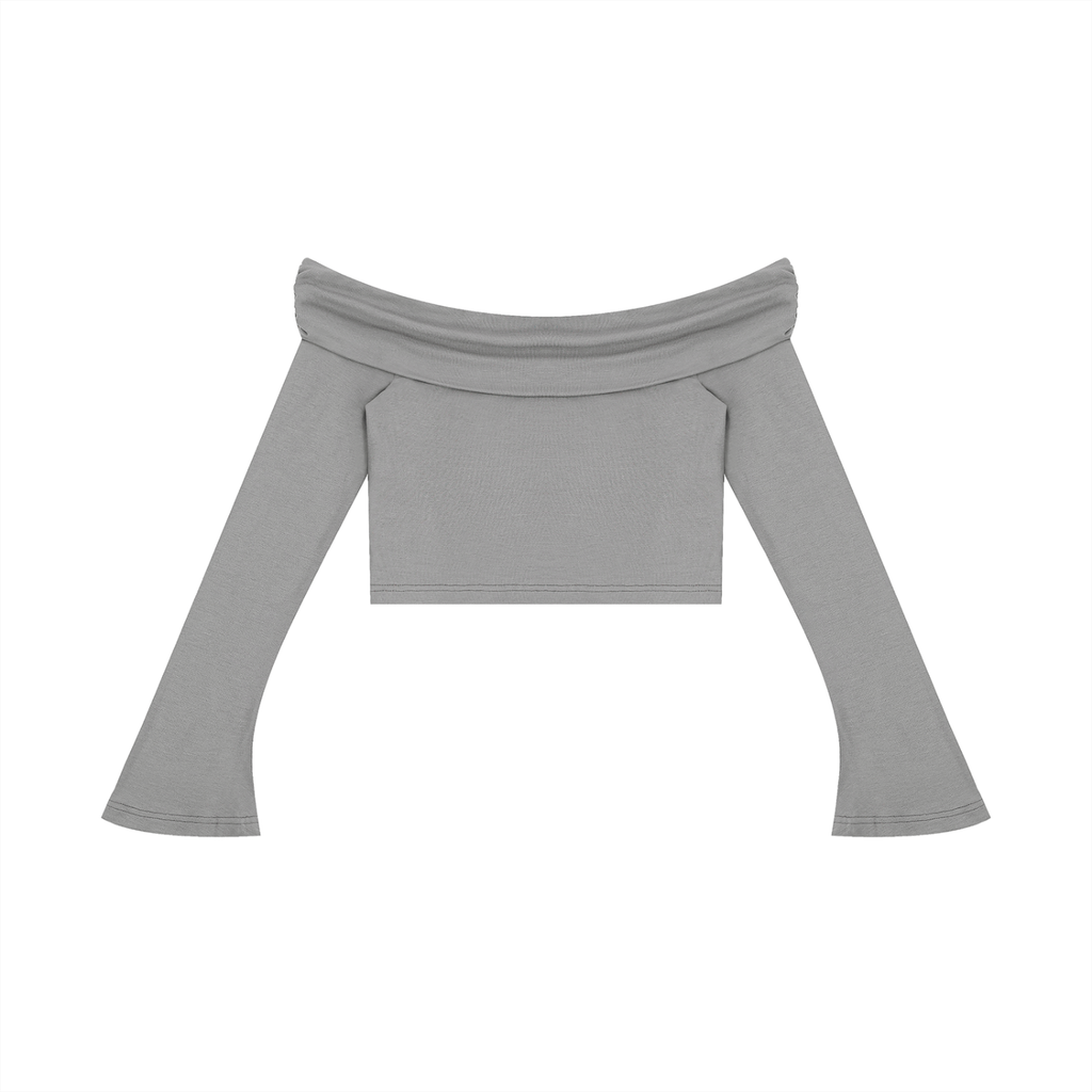 Women's Off-Shoulder Bell Sleeve Crop Top product image 4