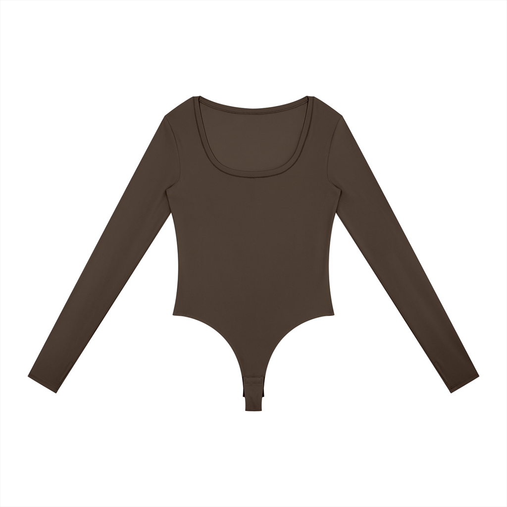 Essential Long Sleeve Bodysuit | Soft Stretch Scoop Neck Top