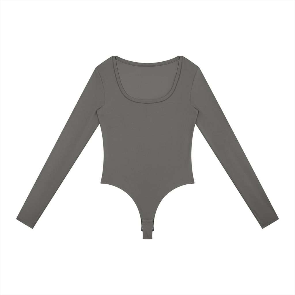 Essential Long Sleeve Bodysuit | Soft Stretch Scoop Neck Top