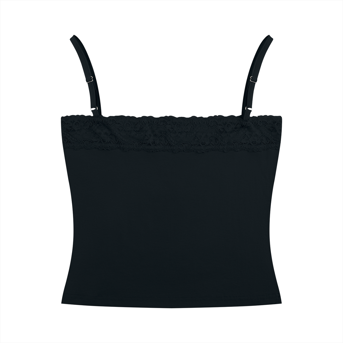 Lace-Trim Camisole | Fitted Cotton Tank