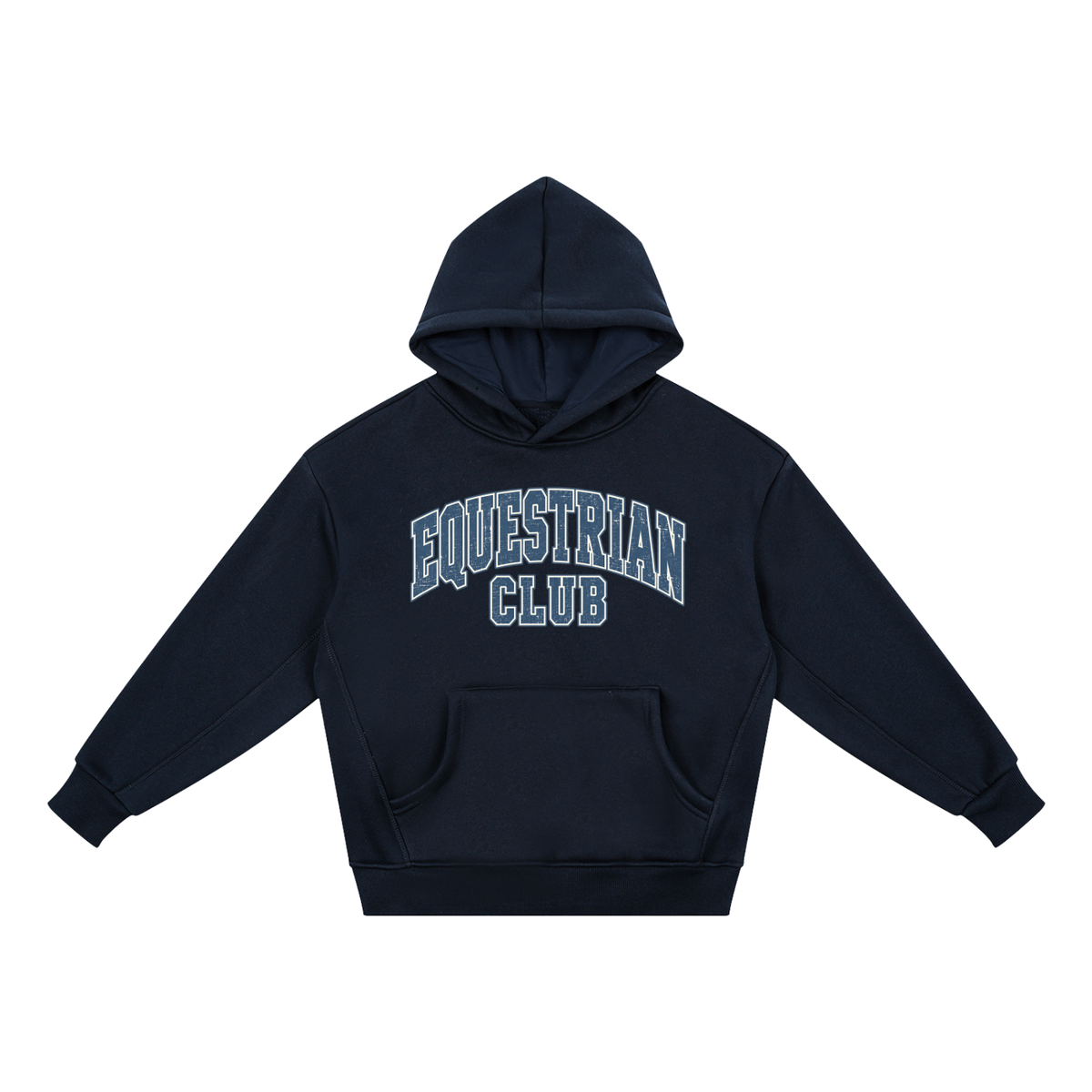 Equestrian Club Fleece Hoodie | Navy Blue & White Horse