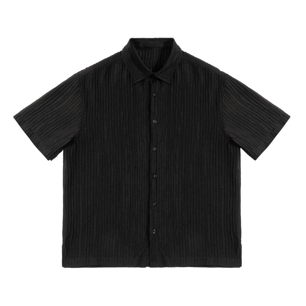 Tencel Jacquard Shirt | Relaxed Short-Sleeve Button-Down