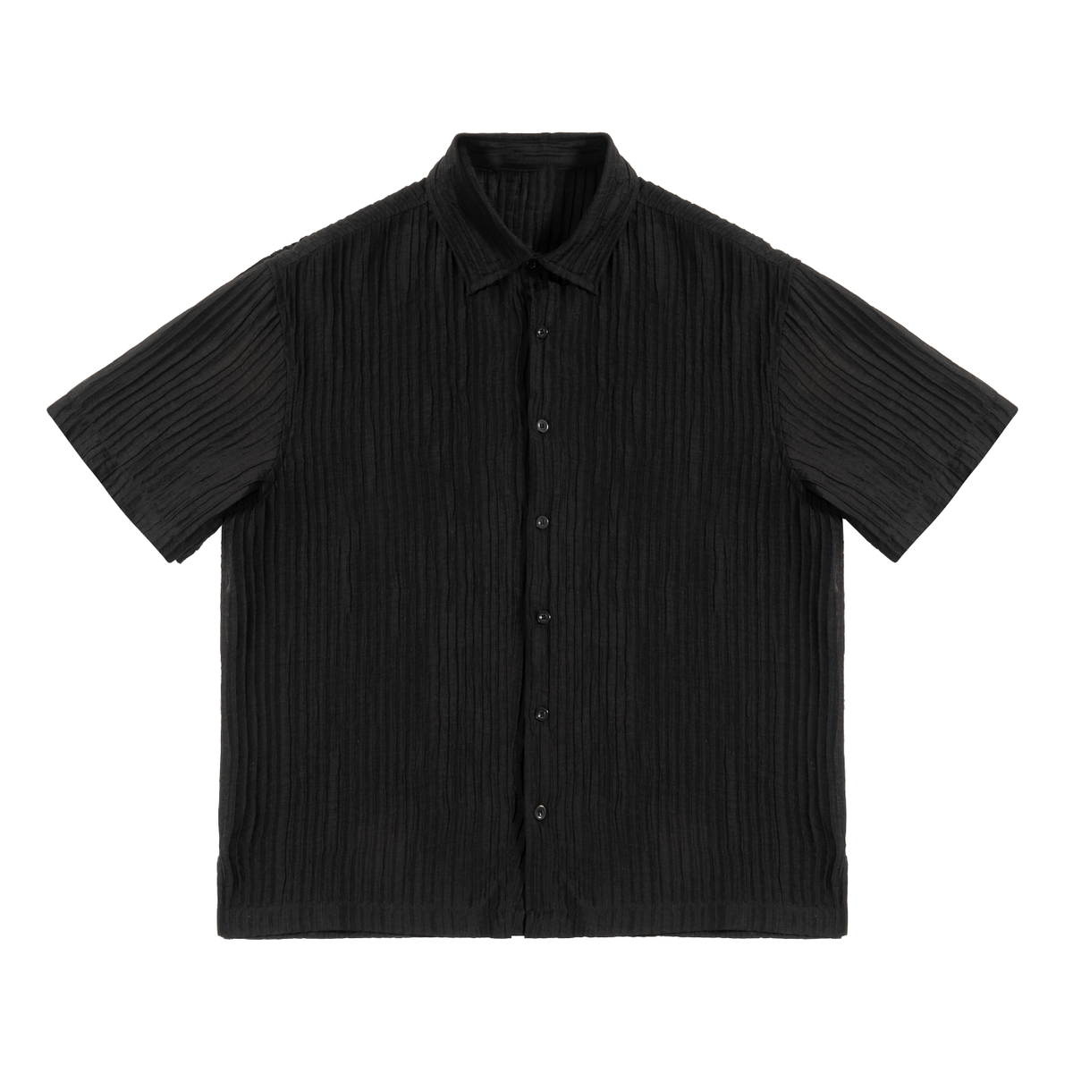 Tencel Jacquard Shirt | Relaxed Short-Sleeve Button-Down