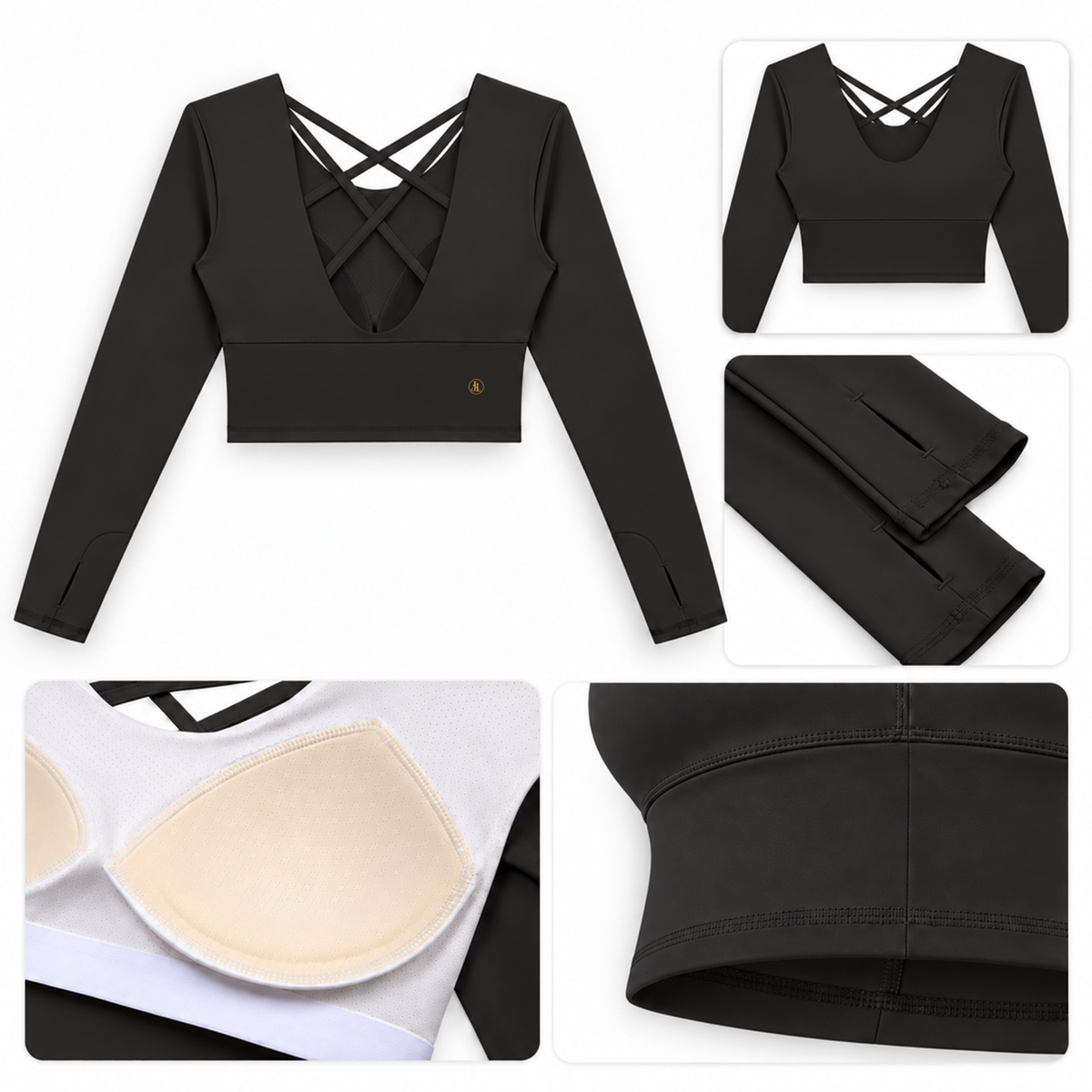 Grace Crop Top in Black | Jane & Lexi product image