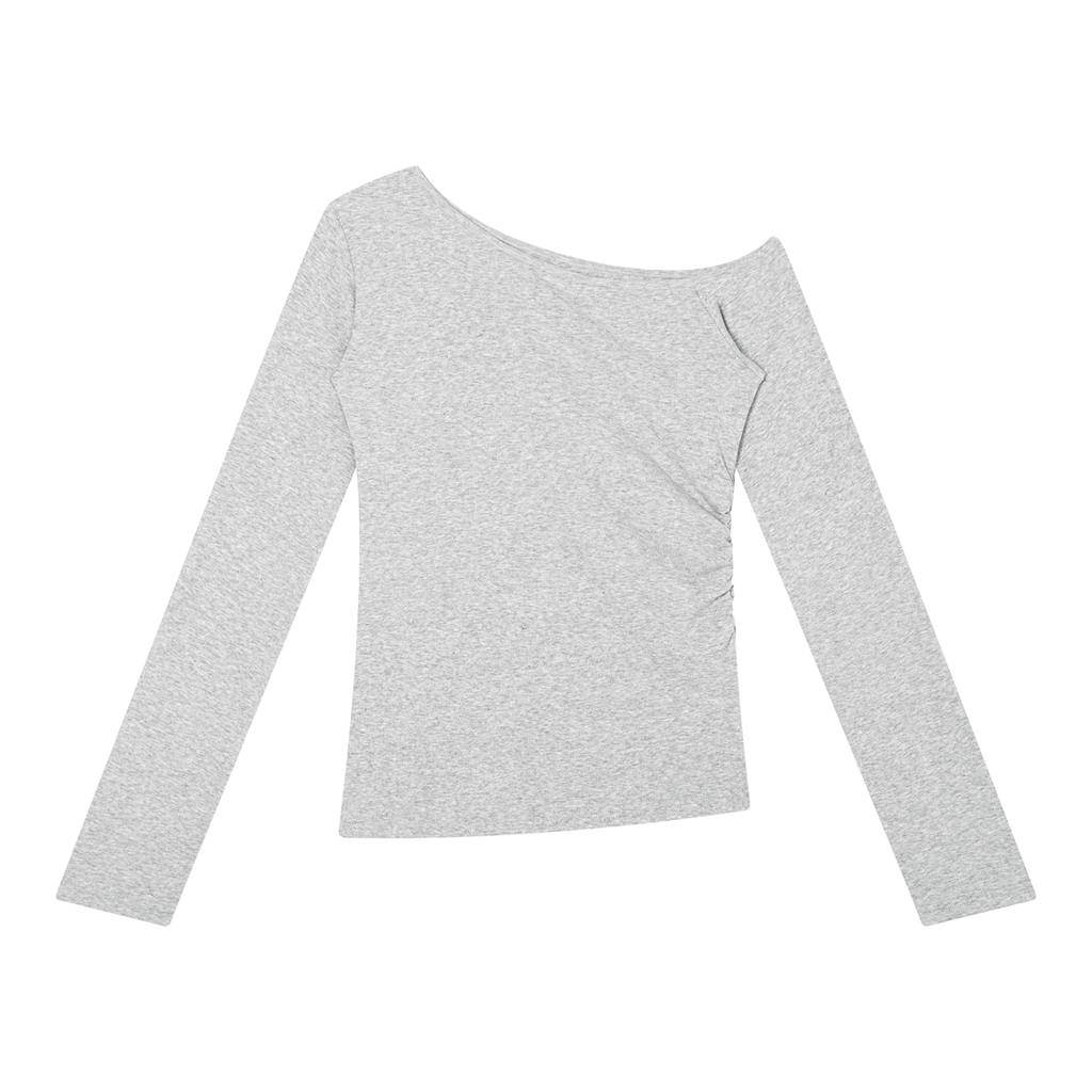 Off-the-Shoulder Top | Fitted Long Sleeve Tee