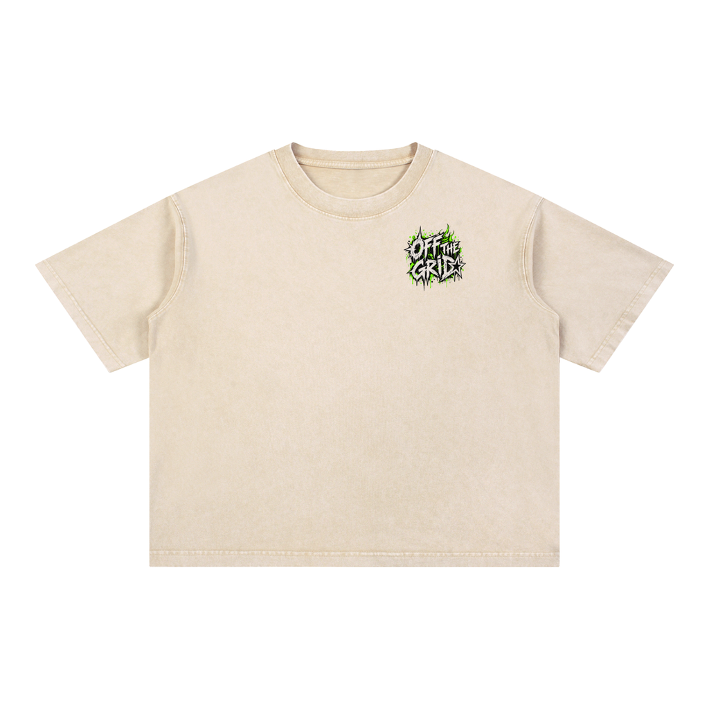 Jane & Lexi OFF THE GRID oversized mineral wash cotton graphic tee, vintage grunge streetwear product image 5